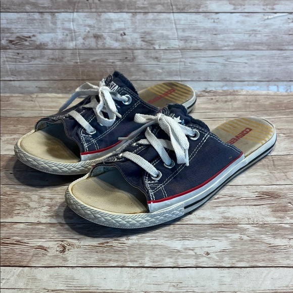Vintage Converse Navy and Red Slide Sneakers Size 10 W / 8 M - Picture 1 of 11